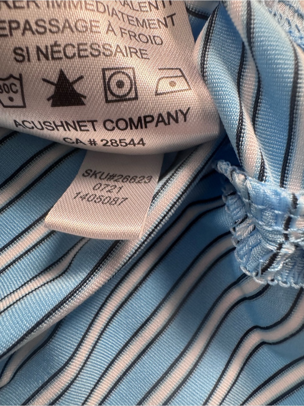 NWOT FootJoy FJ Striped Performance Golf Polo Shirt Blue White Men’s Medium - Picture 7 of 12